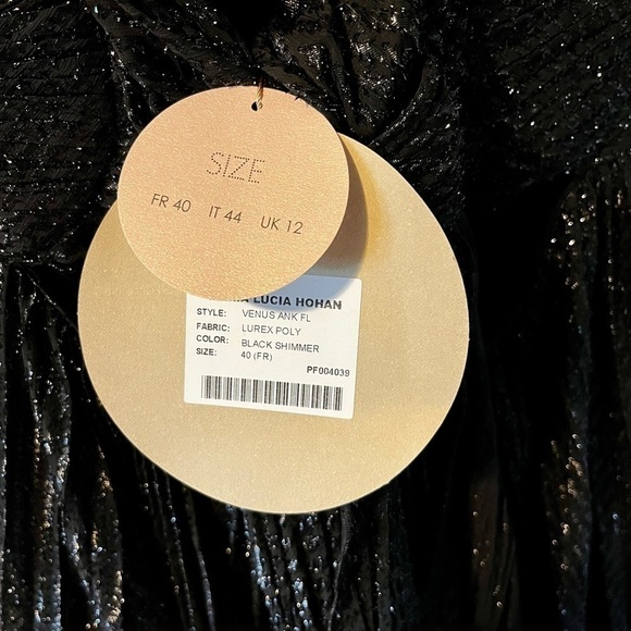 Nwt Maria Lucia Hohan Venus Strapless Metallic Plisse Midi Dress - Size 8 - Picture 6 of 16